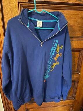 Vintage Disney Store Tigger Embroidered 1/4 Zip Pullover Sweatshirt Royal Blue X
